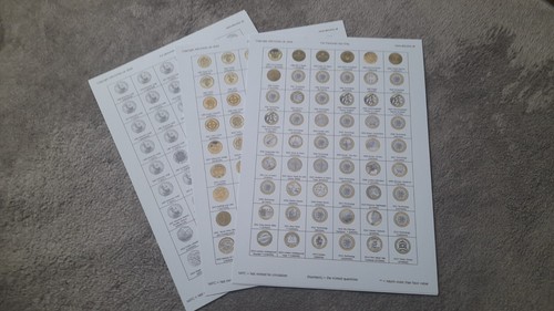 Coin collecting sheets 50p 2 - sheets, £2